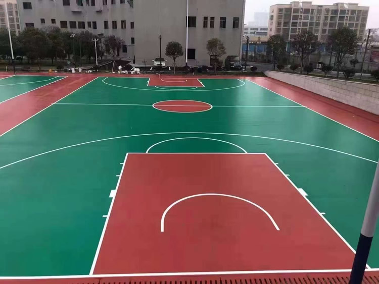 杭州市西湖区龙池村水性硅 pu 篮球场项目